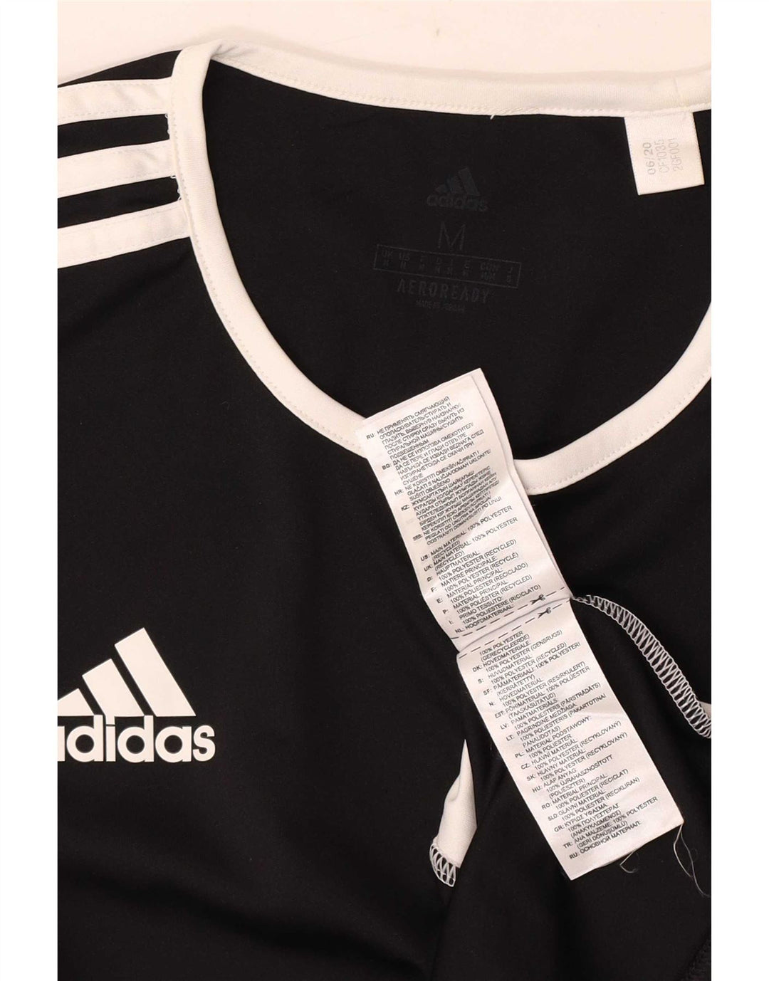 Adidas Herre Aeroready T-Shirt Top Medium Sort Polyester