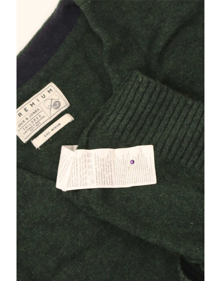 Maglione cardigan da uomo Jack & Jones in lana d'agnello verde medio