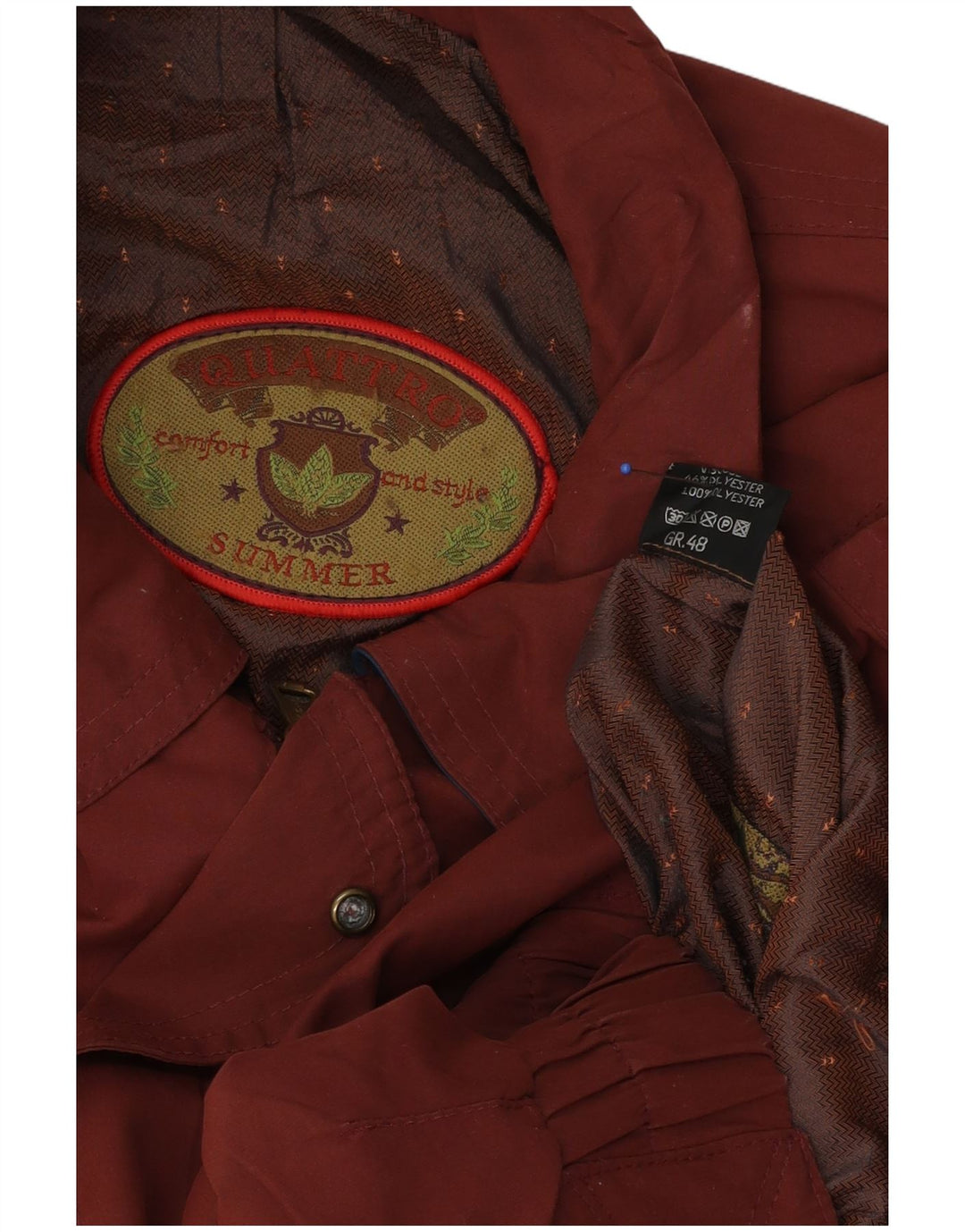 Jachetă Bomber Vintage pentru bărbați, cu tăiere lejeră, IT 48 Poliester maro mediu