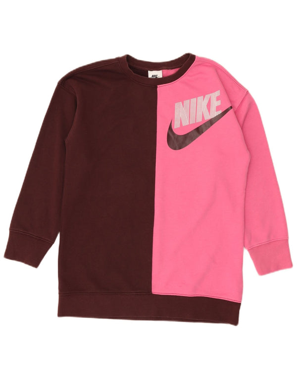 Γραφικό φούτερ Nike Girls Jumper 10-11 ετών Μεσαίου καφέ χρώματος