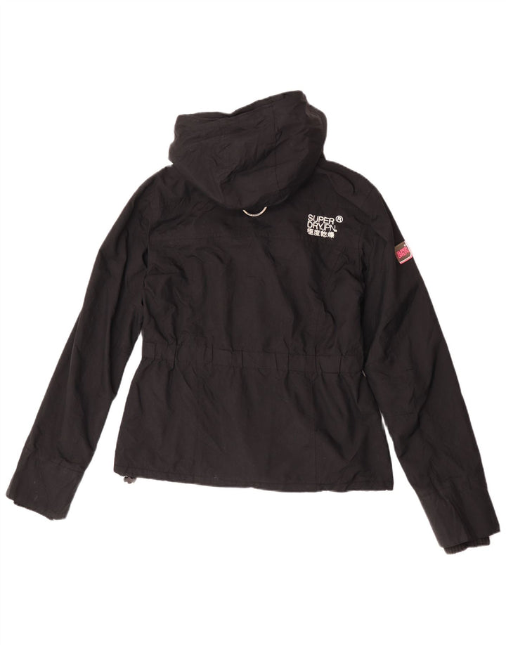 Superdry Windbreaker-jakke med hætte til kvinder UK 14 Medium Sort