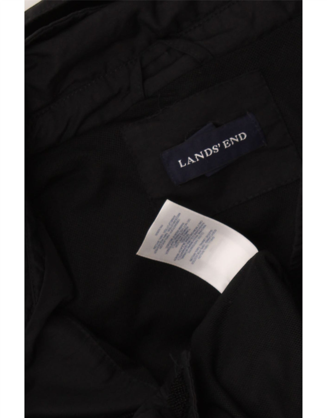 LANDS END Mens Hooded Utility Jacket UK 38 Medium Black Nylon Vintage Lands End and Second-Hand Lands End from Messina Hembry 