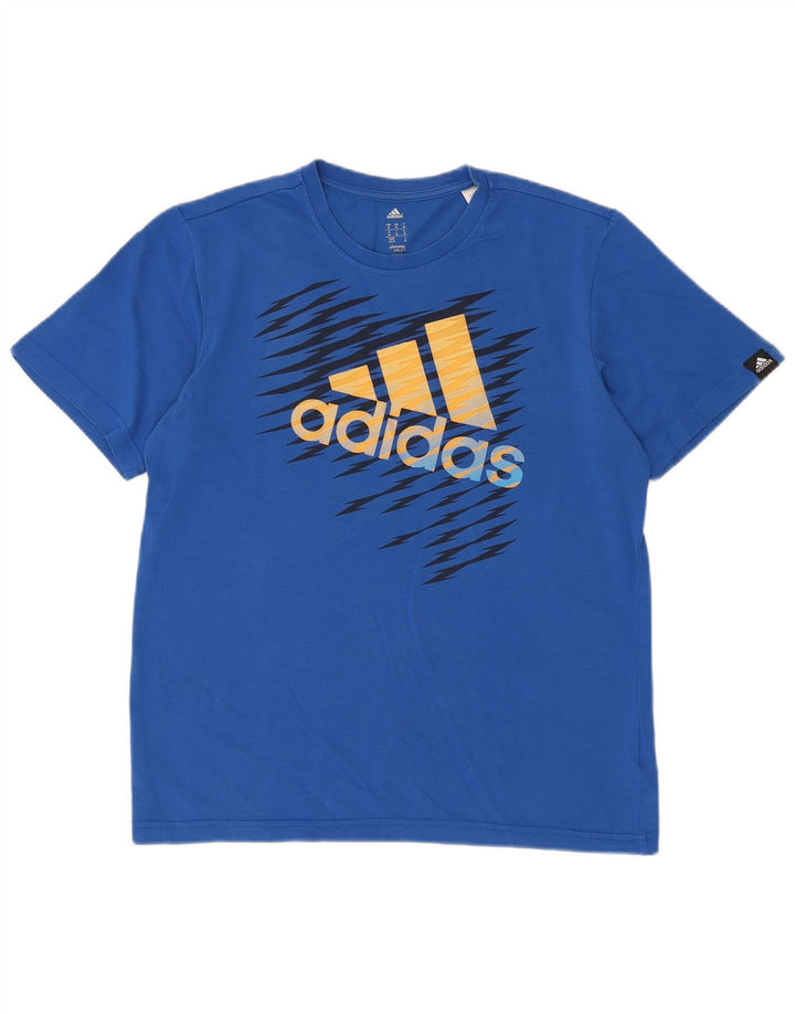 Adidas Mens Climalite Graphic T-Shirt Top Medium Blue Cotton