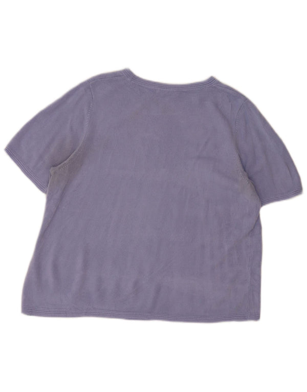 Marks & Spencer Γυναικείο πουλόβερ με λαιμόκοψη UK 18 XL Μωβ