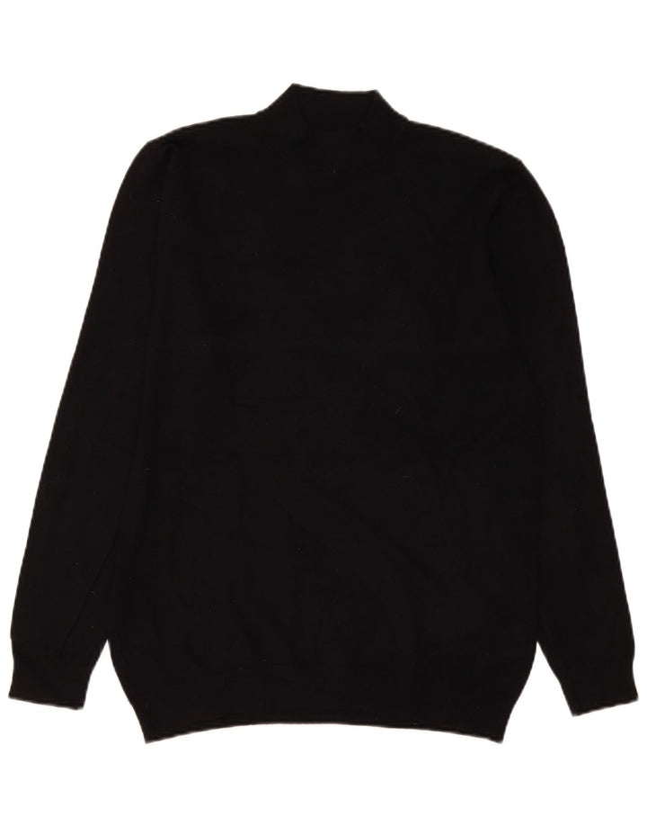 Zara Mens Turtle Neck Jumper Sweater Medium Black Viscose