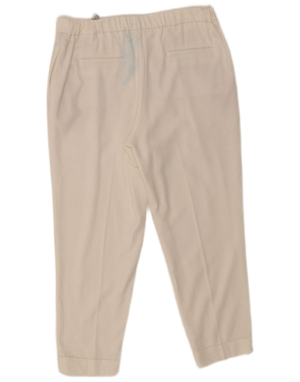 Marks & Spencer Womens Pegged Chino Trousers UK 14 Large W32 L25 White