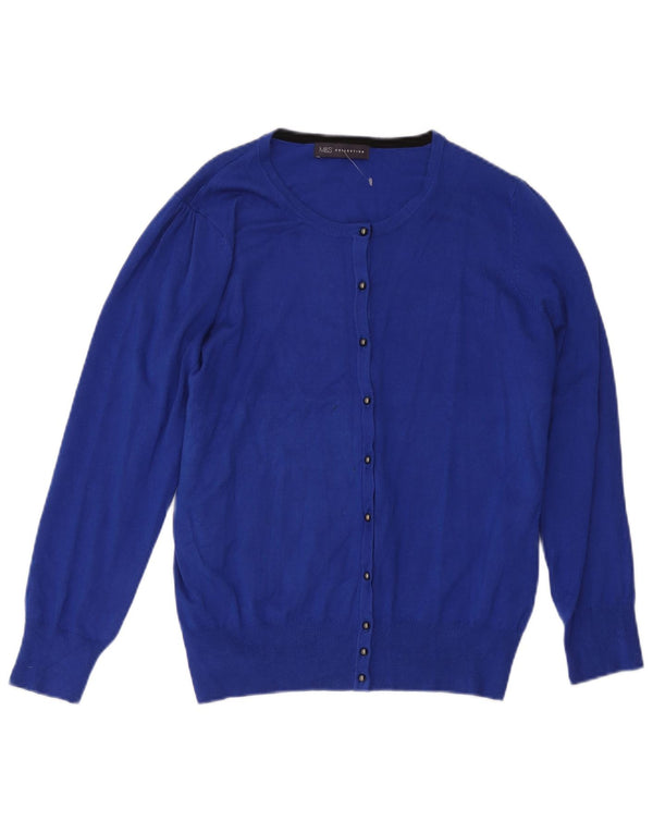 Marks & Spencer Pull Cardigan Femme UK 22 3XL Bleu Viscose