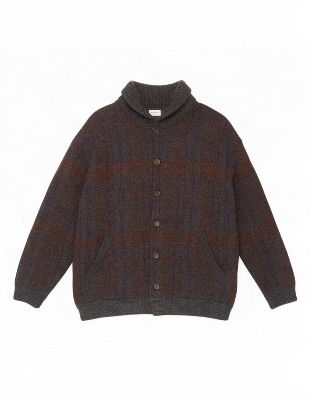 Settebello Cardigan Homme Pull Grand Gris Carreaux Acrylique