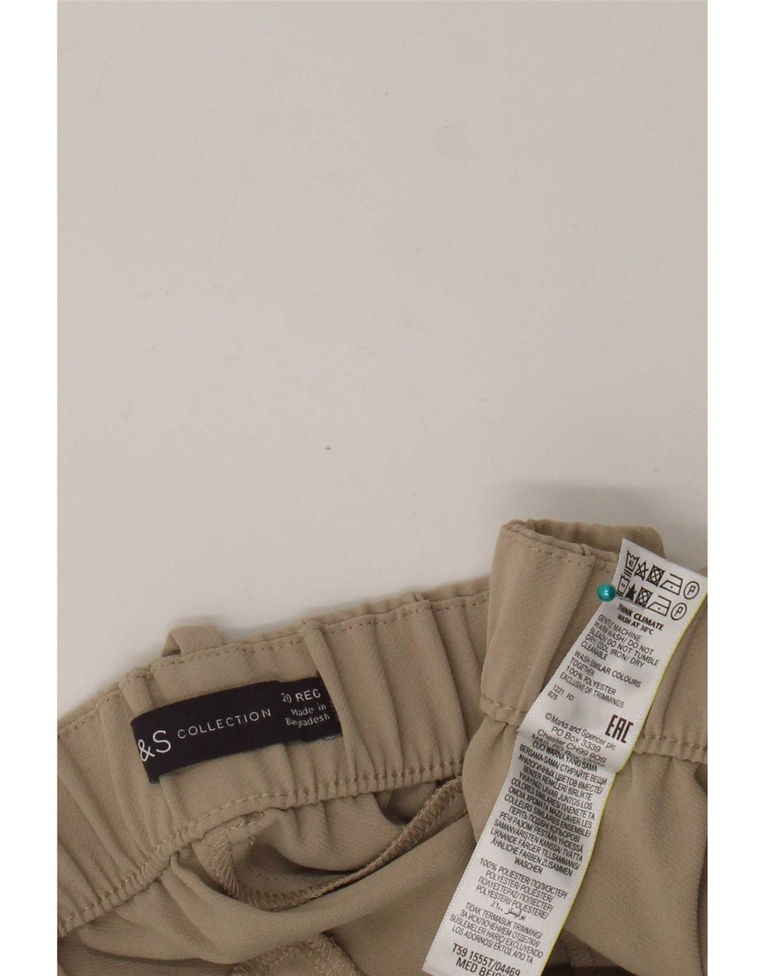 Marks & Spencer Womens Chino Shorts UK 20 2XL W42 Beige Polyester