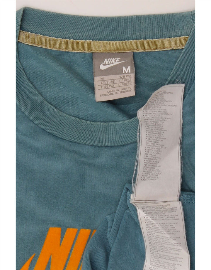 Nike Mens Graphic T-Shirt Top UK 39/41 Medium Blue Cotton