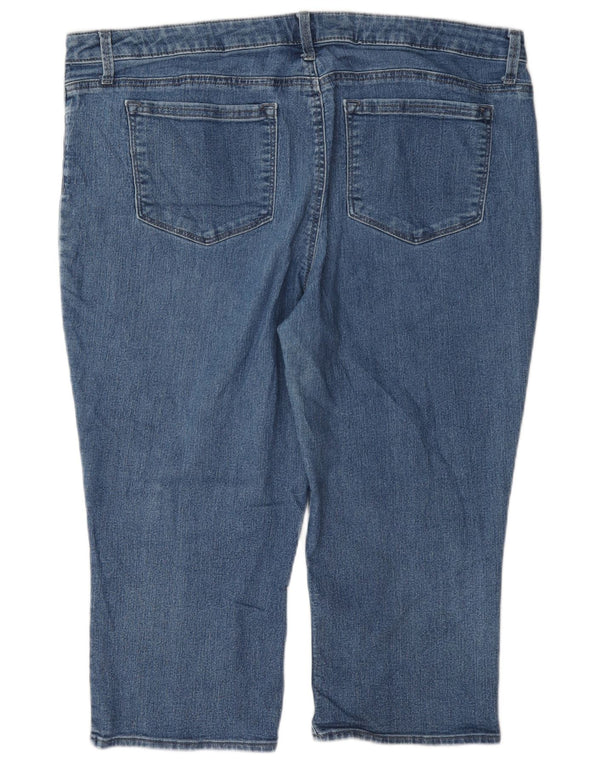 Lee Womens Riders Mid Rise Capri Jeans US 20 3XL W40 L20 Blue Cotton