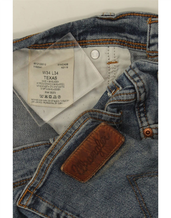 Wrangler Mens Texas Straight Jeans W34 L29 Blue Cotton