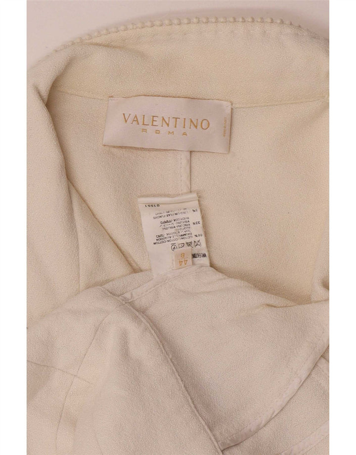 Valentino Γυναικείο Μπουφάν Blazer Crop 1 Button IT 44 Medium Off White Βαμβακερό