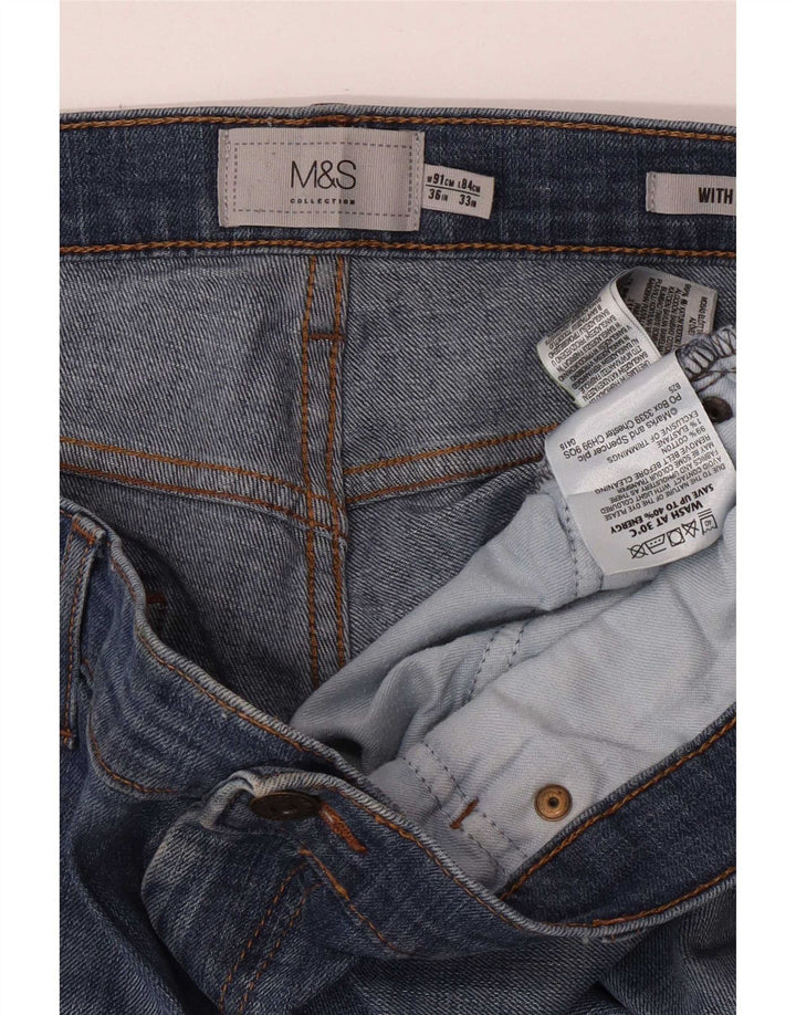 Мужские прямые джинсы Marks & Spencer W36 L33 синие, хлопок