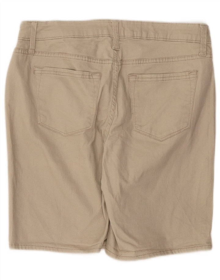 Lee Womens Riders Mid Rise Casual Shorts W30 Medium  Beige Cotton