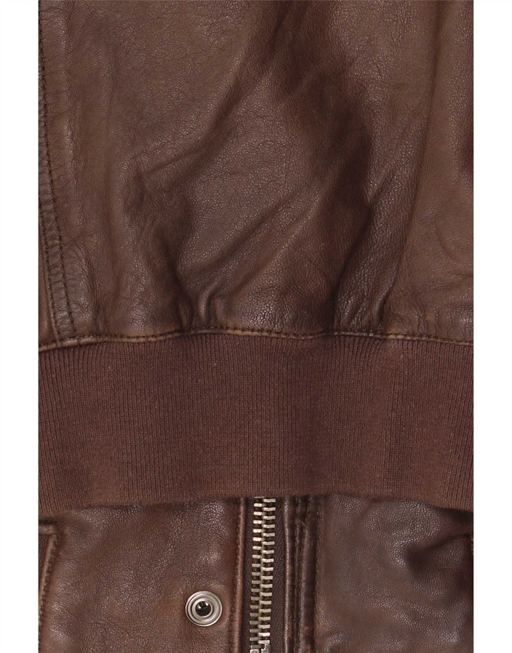 Giacca in pelle vintage da uomo UK 40 grande marrone