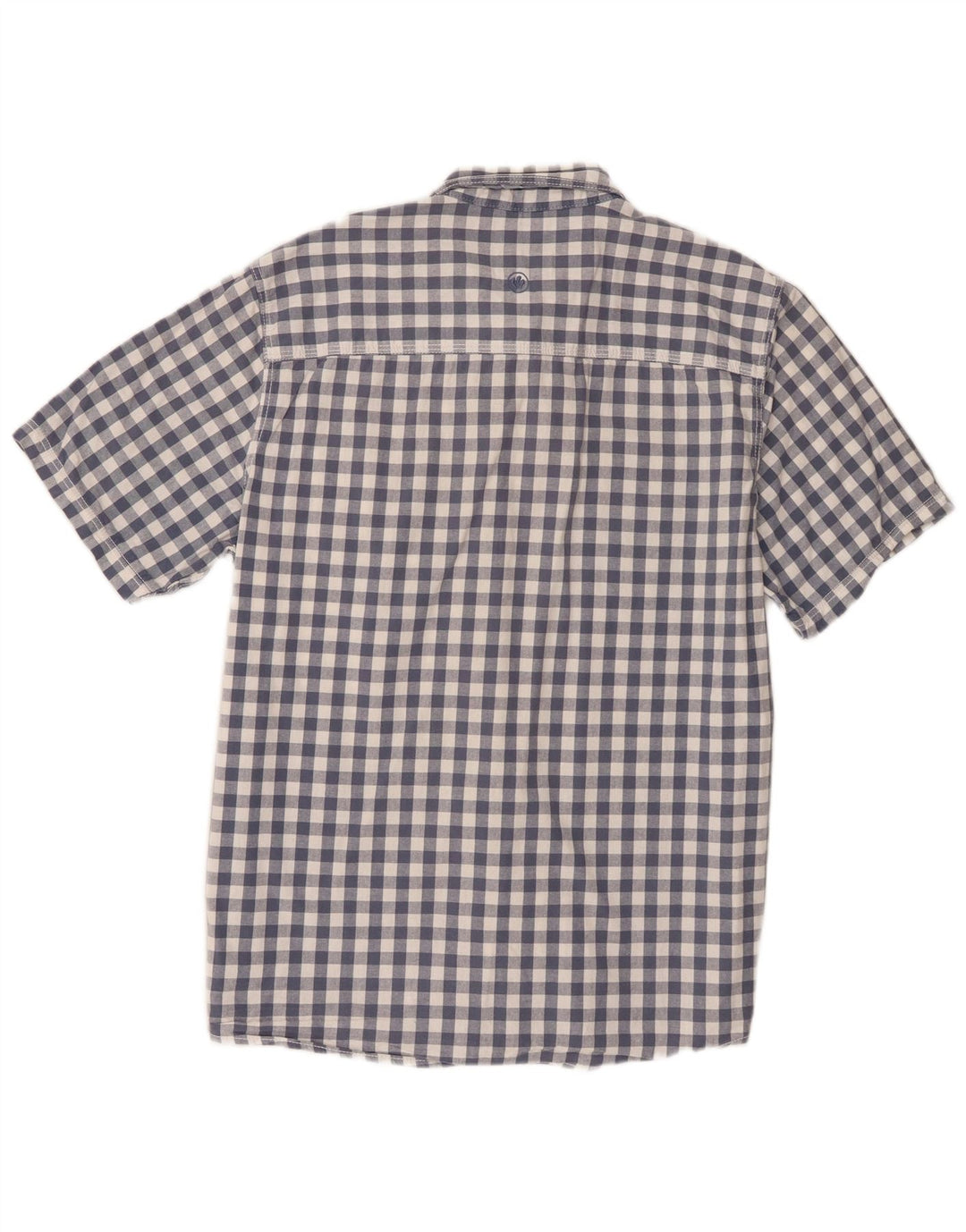 Fat Face Mens Short Sleeve Classic Fit Shirt Large Blue Gingham Cotton