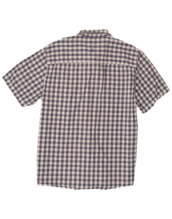 Fat Face Chemise à manches courtes pour homme Coupe classique Grand bleu vichy en coton