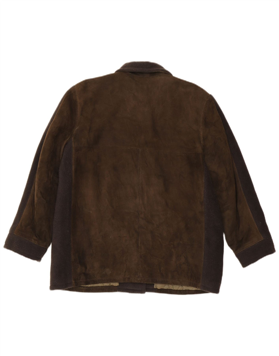 Vintage mujer ante chaqueta Reino Unido 16 grande marrón colorblock