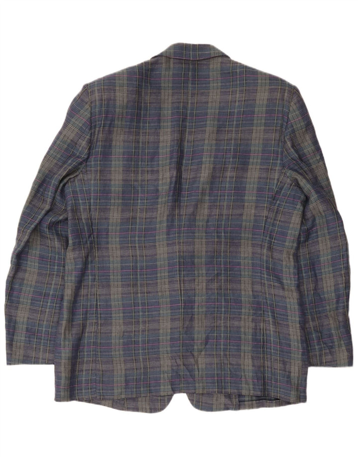 Principles Ανδρικό σακάκι μπλέιζερ με 2 κουμπιά UK 40 Large Navy Blue Check Λευκά είδη