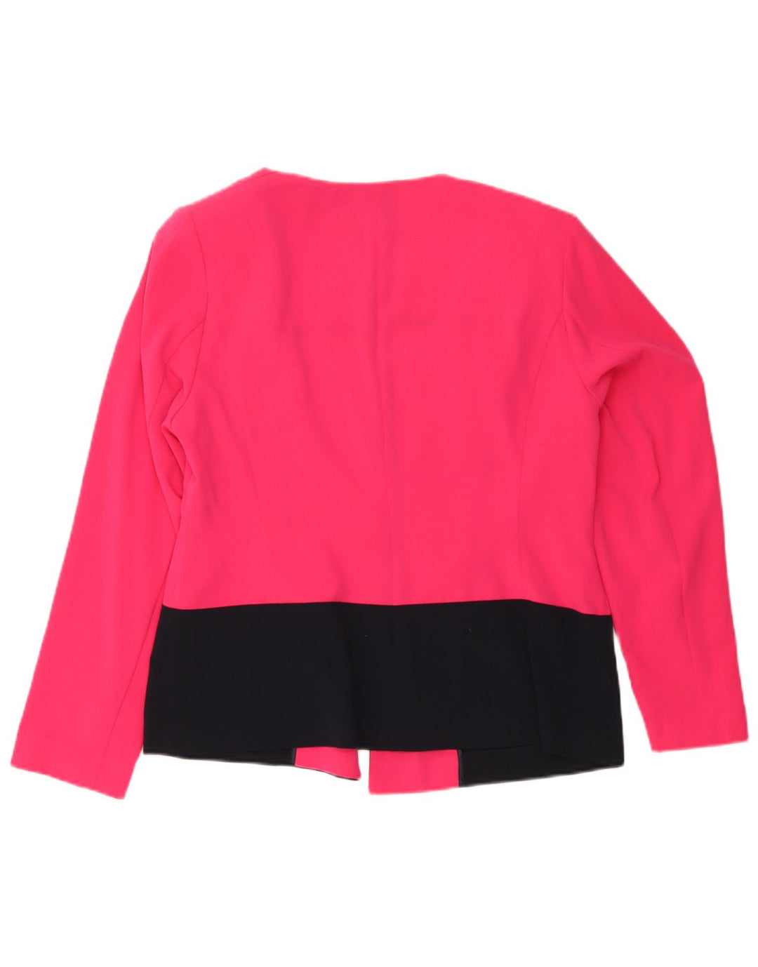 Marks & Spencer Womens Open Blazer Jacket UK 16 Large Pink Colourblock