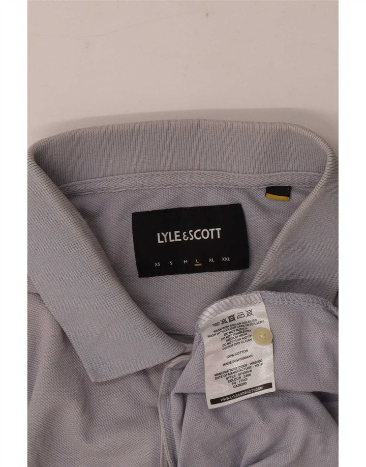 Lyle & Scott Mens Short Sleeve Polo Shirt Large Grey Cotton