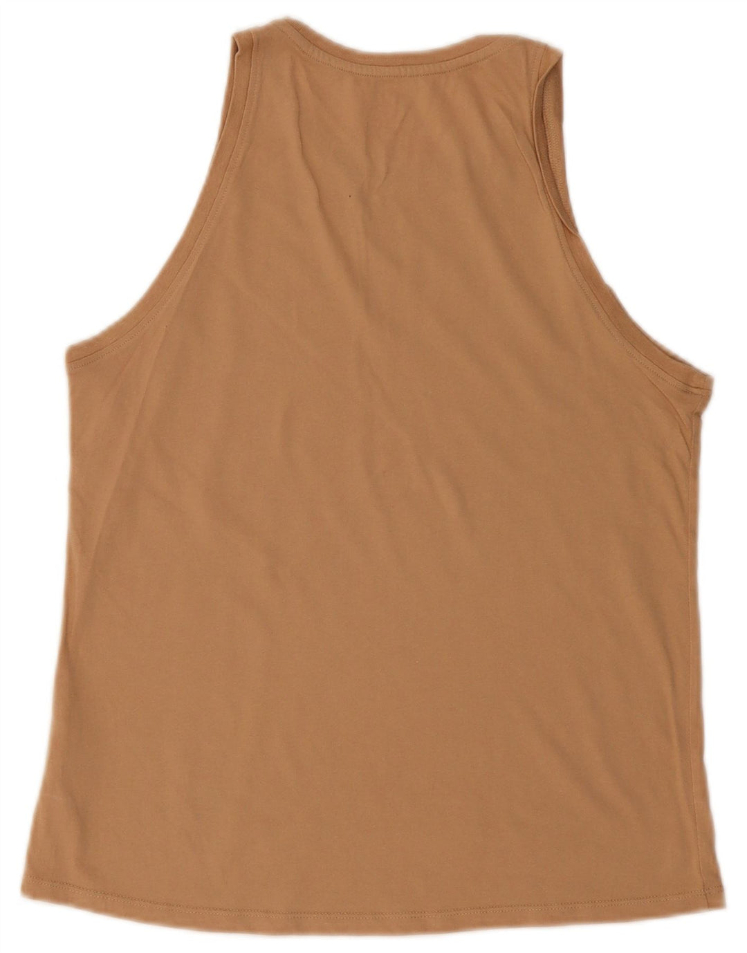 Nike Womens Dri Fit Graphic Vest Top UK 12 Medium Beige Cotton