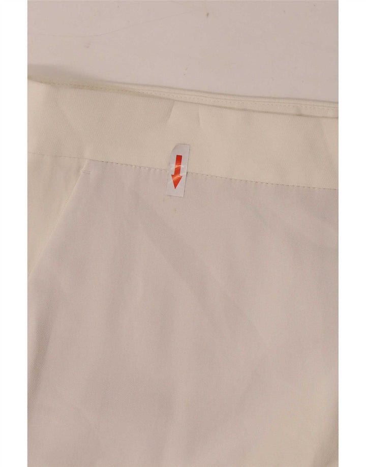 Massimo Dutti Womens Capri Trousers EU 42 Large W32 L23 White Viscose