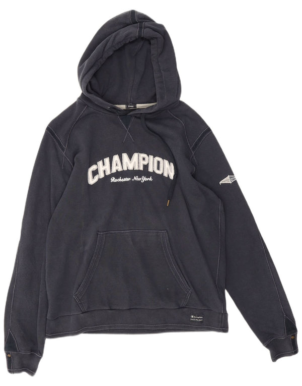 Felpa con cappuccio grafica da donna Champion UK 16 Large in cotone blu navy