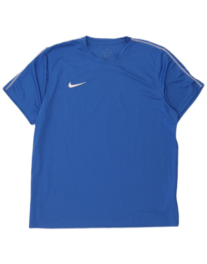 Nike Herren Dri Fit T-Shirt Top 2XL Blau Polyester