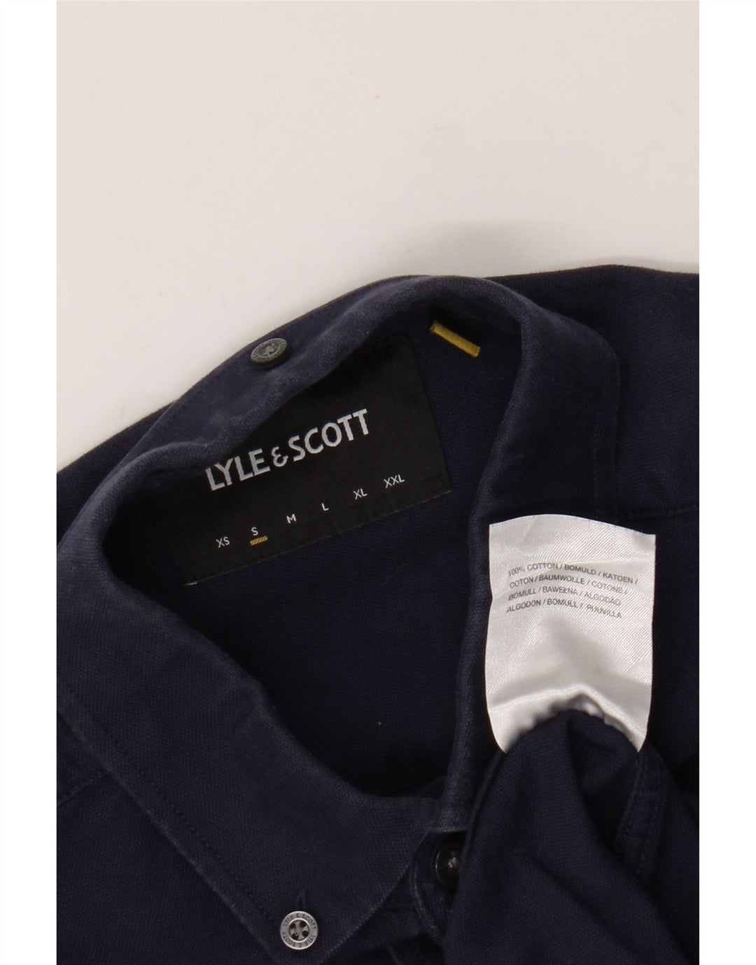Lyle & Scott herreskjorte lille marineblå bomuld
