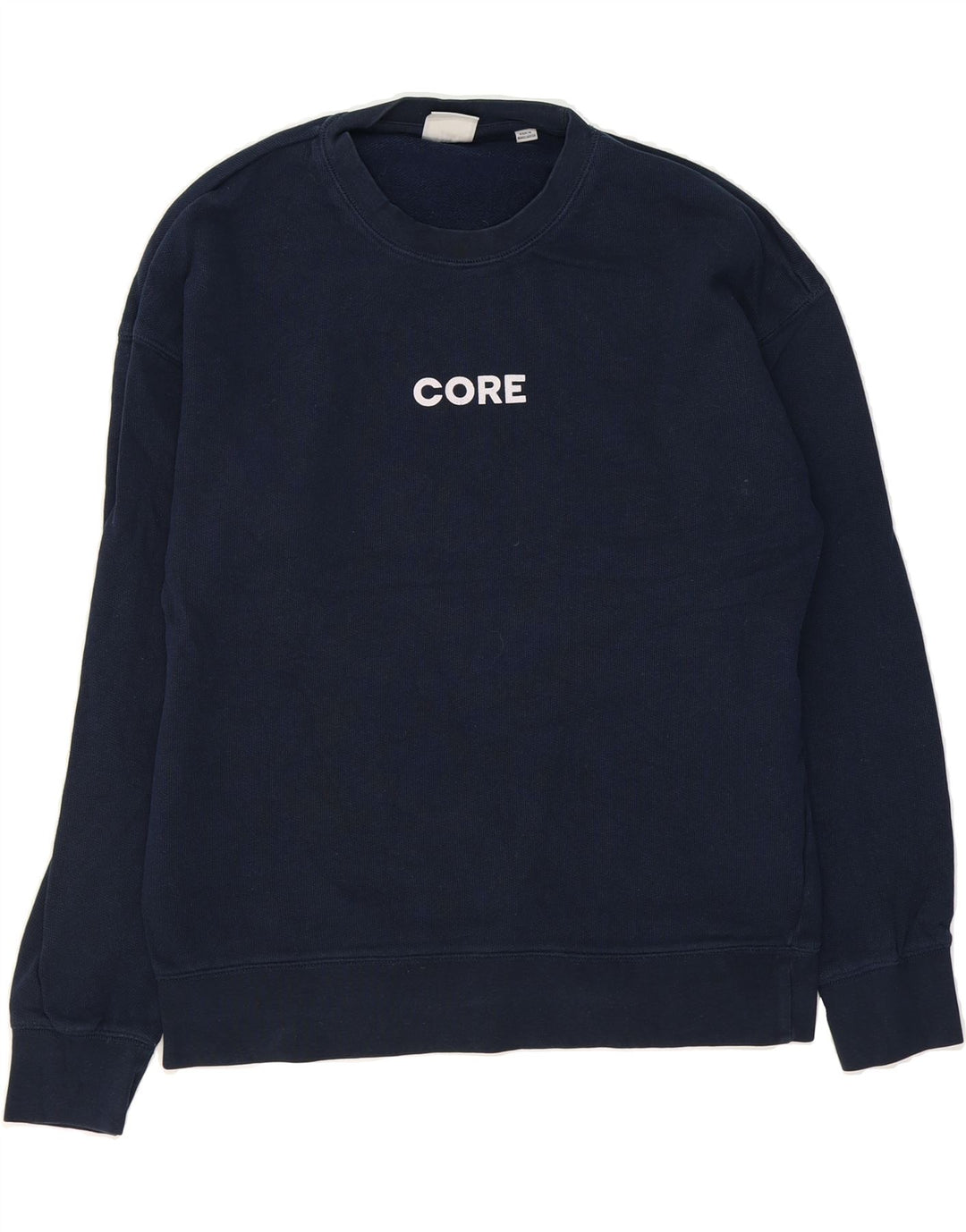JACK & JONES Mens Core Graphic Sweatshirt Jumper Large Navy Blue Cotton Vintage Jack & Jones and Second-Hand Jack & Jones from Messina Hembry 