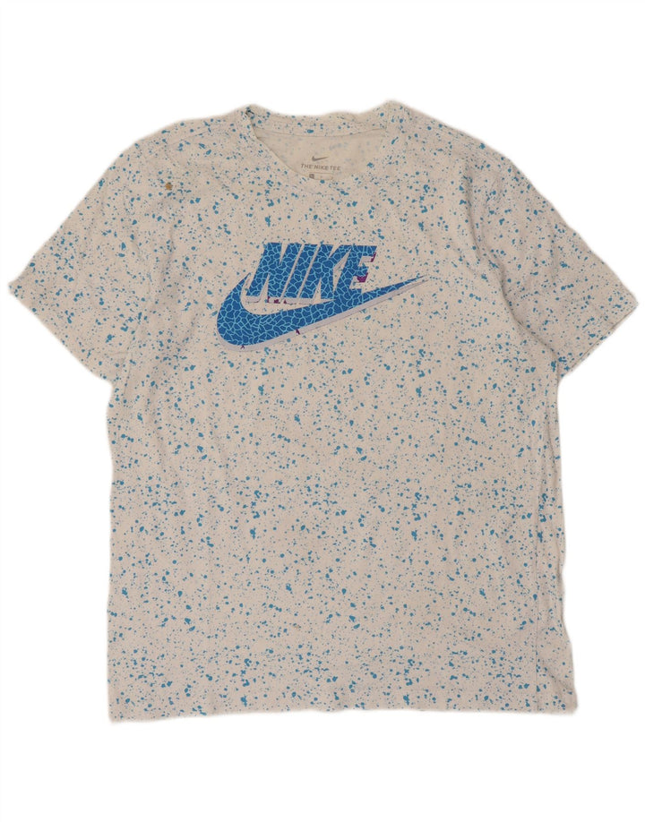 Nike Mens Graphic T-Shirt Top Large White Flecked Cotton