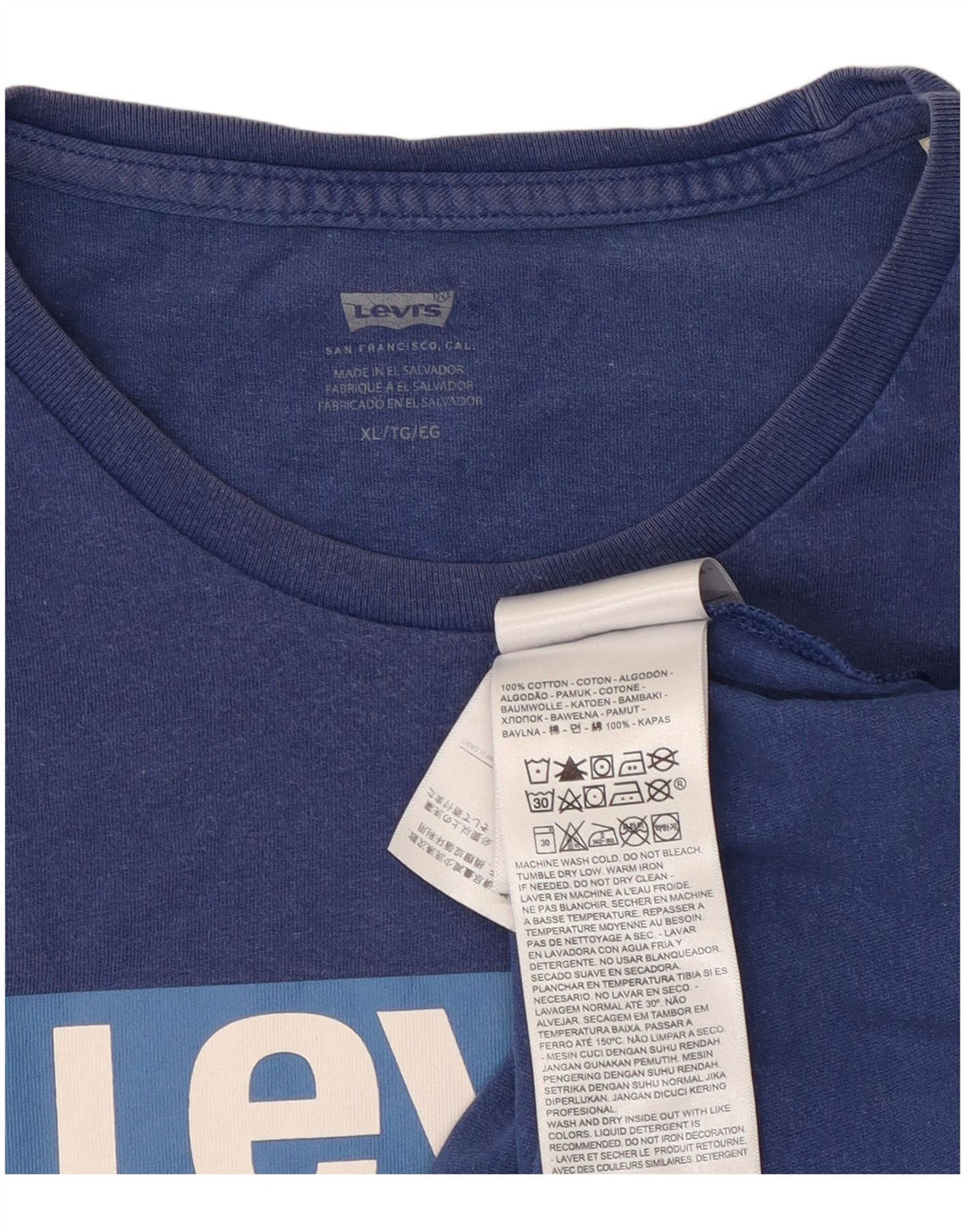 T-shirt grafica da uomo Levi's Top XL in cotone blu