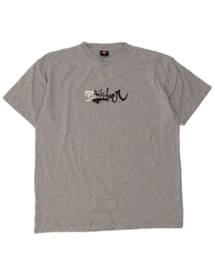 Quiksilver Mens Graphic T-Shirt Top Large Grey