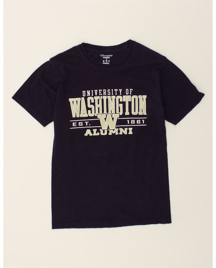CHAMPION Mens Graphic T-Shirt Top Small Black Cotton Vintage Champion and Second-Hand Champion from Messina Hembry 
