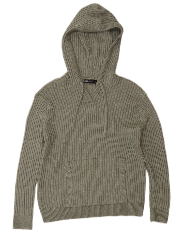 Maglione con cappuccio da donna Marks & Spencer UK 14 Poliestere verde medio