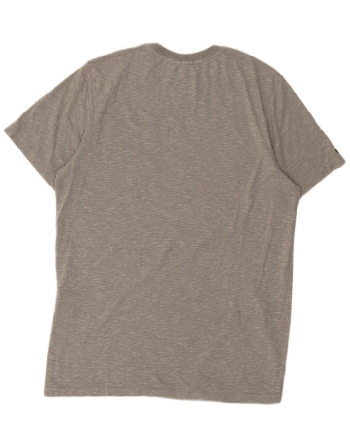 T-shirt da uomo Superdry Top grande in cotone chiazzato grigio