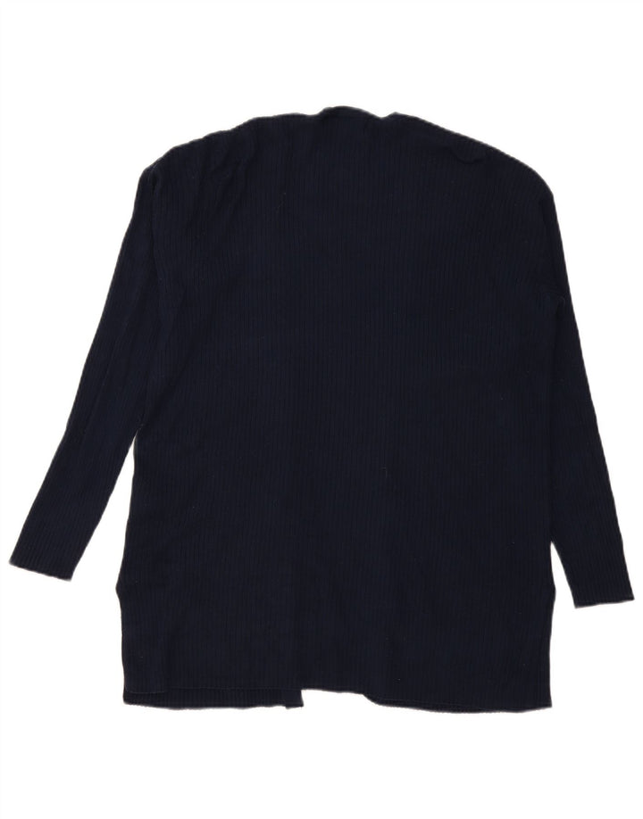 Marks & Spencer Womens Longline Cardigan Sweater UK 14 Medium Navy Blue