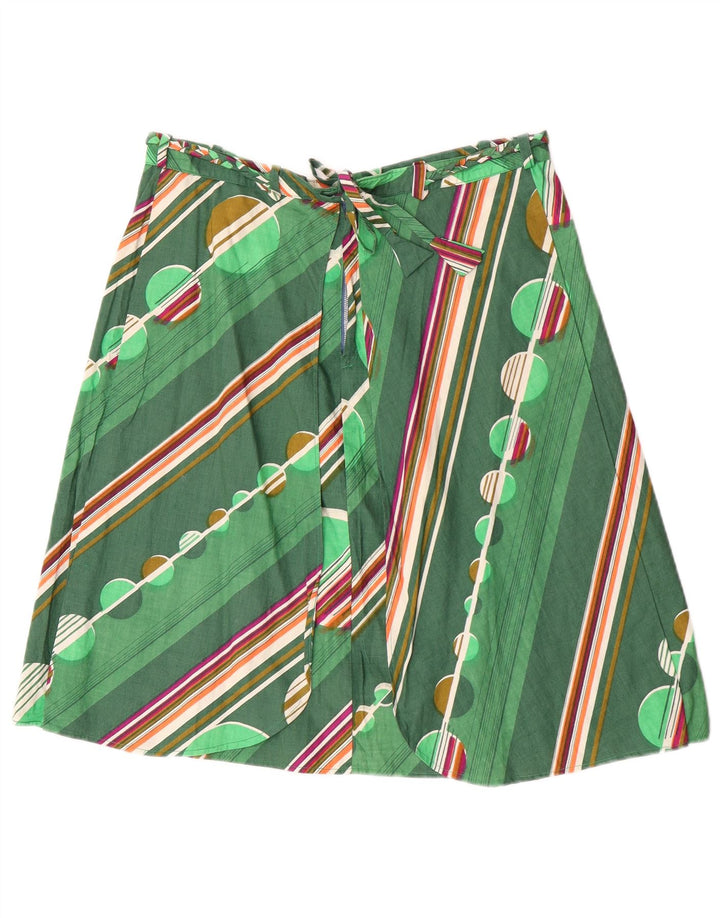 Vintage Womens A-Line Skirt W30 Medium  Green Geometric
