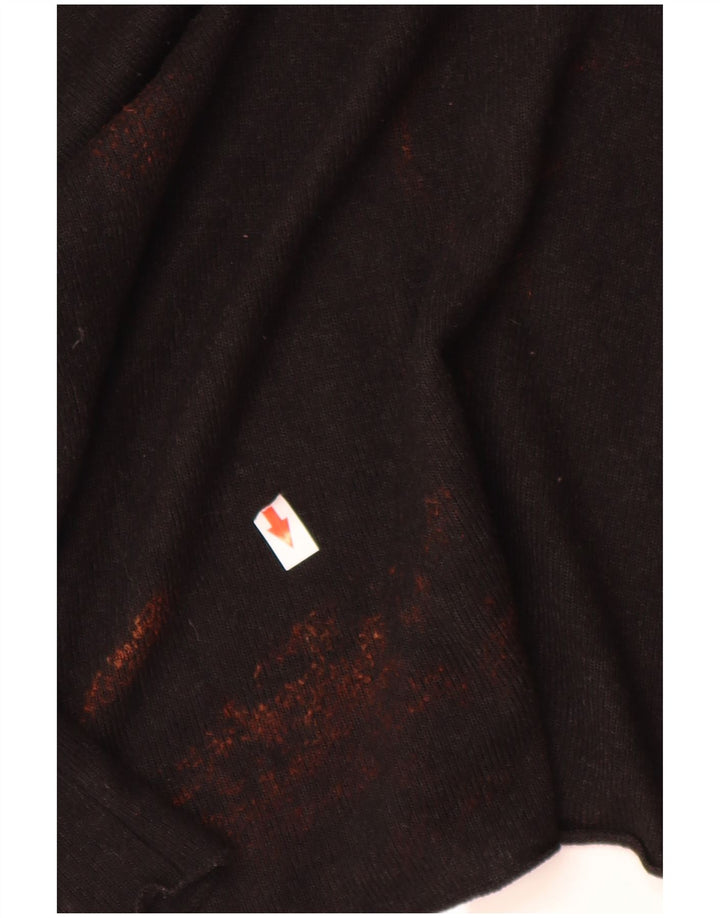 Zara Damen Übergroßes Top Langarm UK 10 Small Schwarz