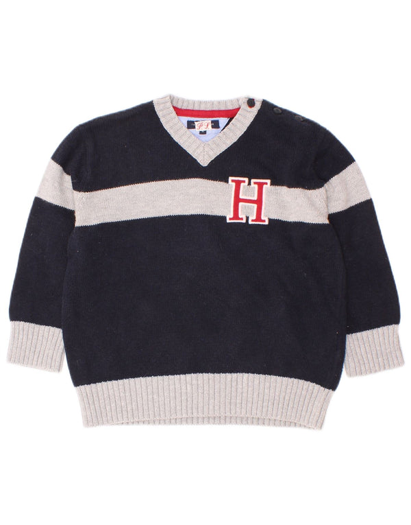 Tommy Hilfiger Baby-Jungen-Pullover mit V-Ausschnitt, 18–24 Monate, Marineblau