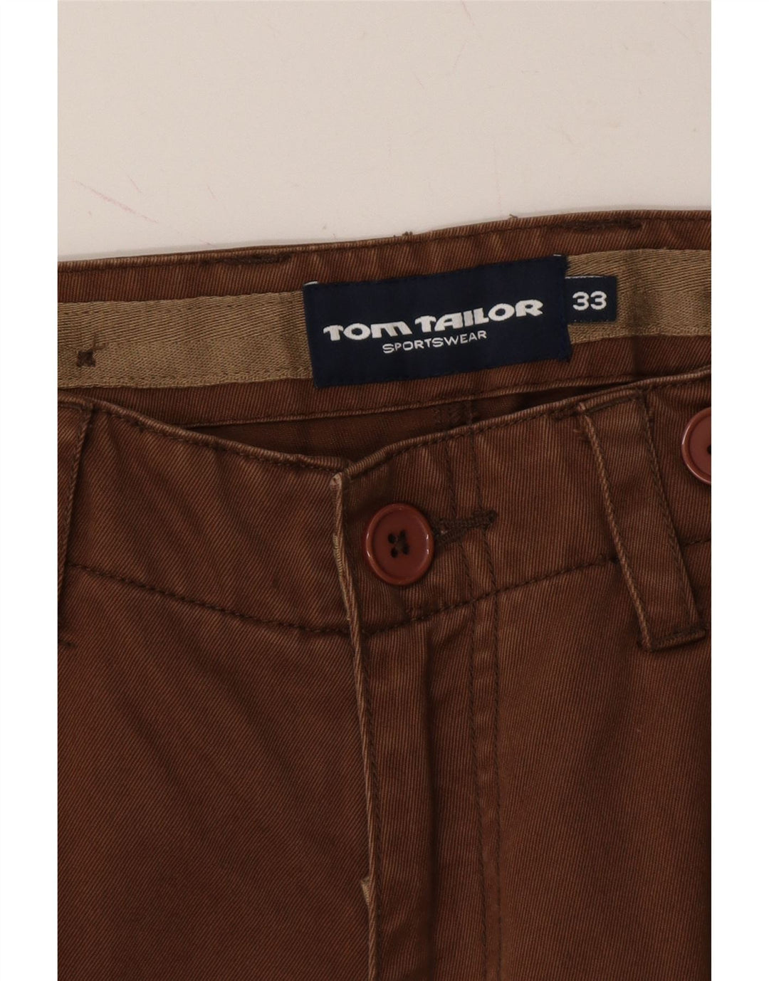 TOM TAILOR Mens Capri Cargo Trousers W33 L18 Brown Cotton Vintage Tom Tailor and Second-Hand Tom Tailor from Messina Hembry 