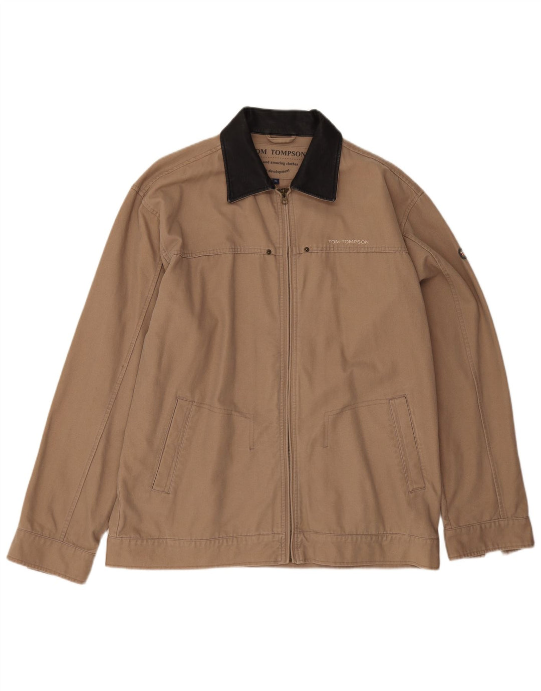 Tom Tompson Herren Bomberjacke UK 42 XL Beige Baumwolle