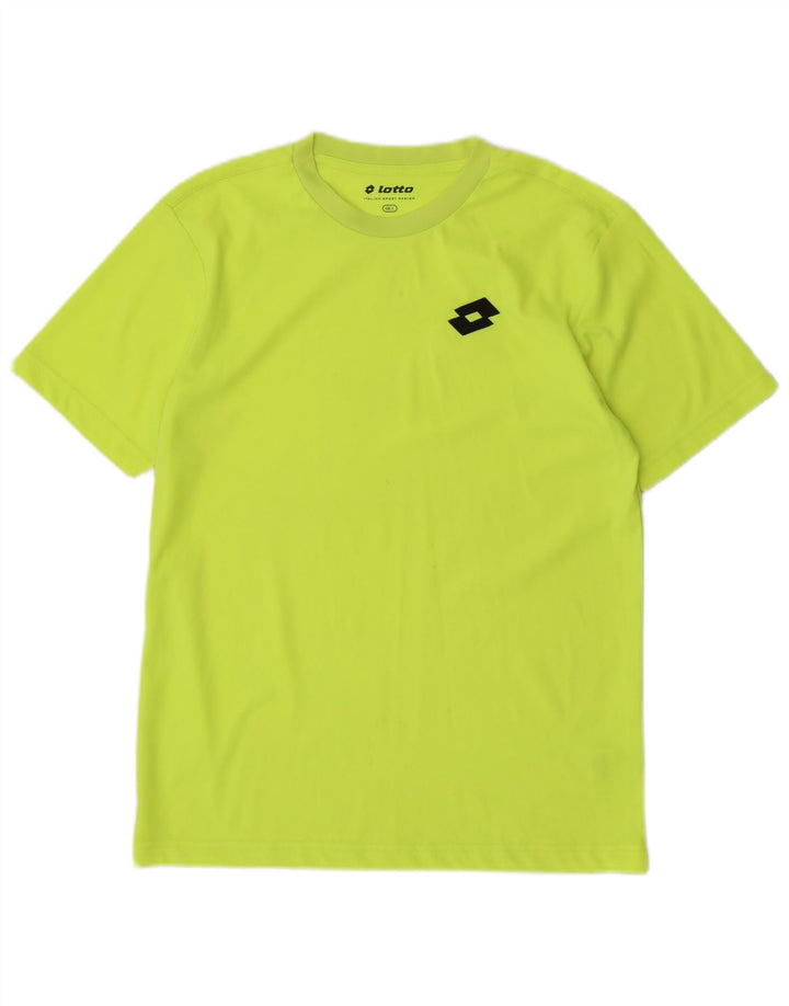 Lotto Mens T-Shirt Top Small Yellow Polyester