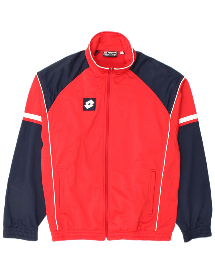 LOTTO Træningsdragt til mænd, topjakke UK 38/40 Medium Rød Colourblock Polyester