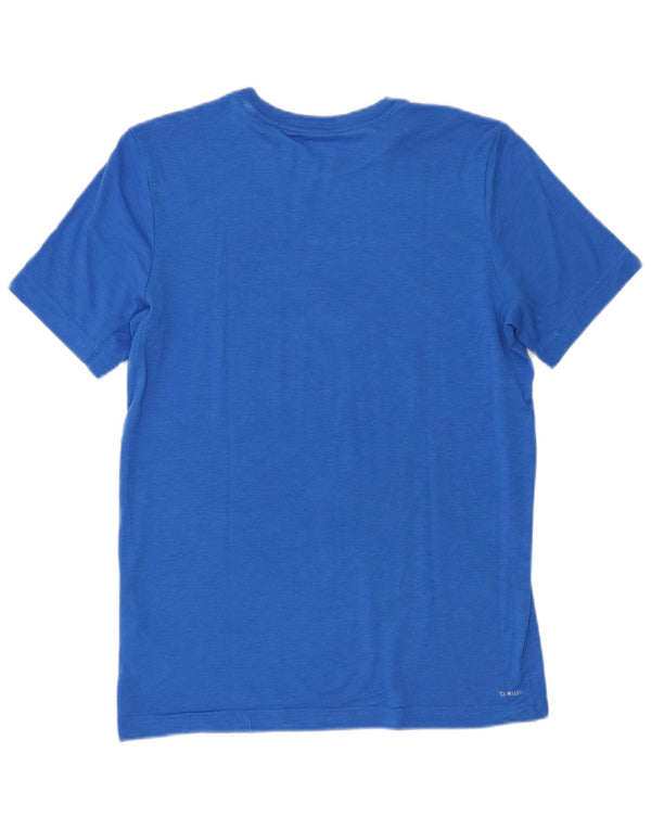 Γραφικό T-shirt Adidas Boys Climalite Top 13-14 ετών μεγάλο μπλε πολυεστέρας