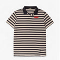 Puma Mens Polo Shirt Medium Navy Blue Striped Cotton