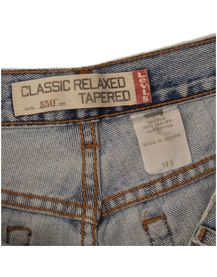 LEVI'S Womens 550 Distressed Denim Shorts US 12 Large W30  Blue