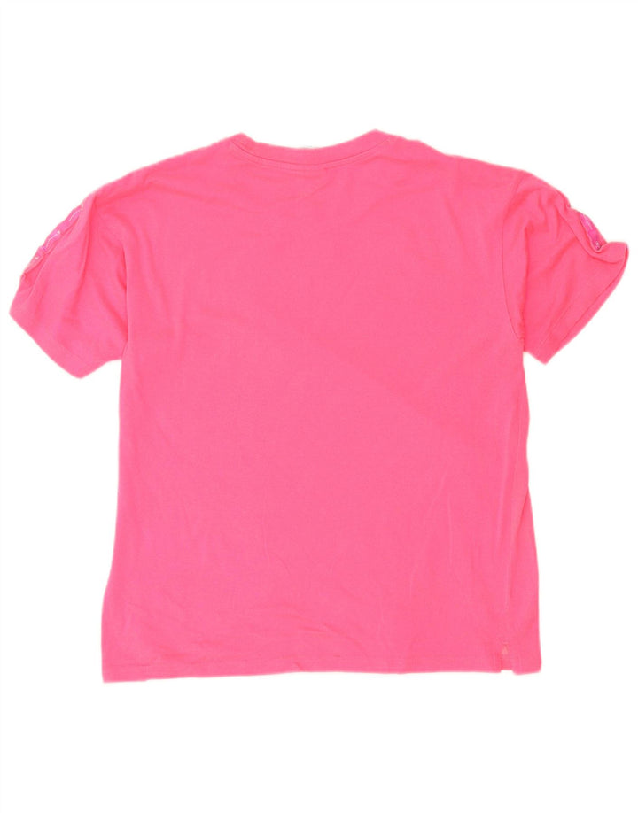 Champion Womens Graphic T-Shirt Top UK 14 Medium Pink